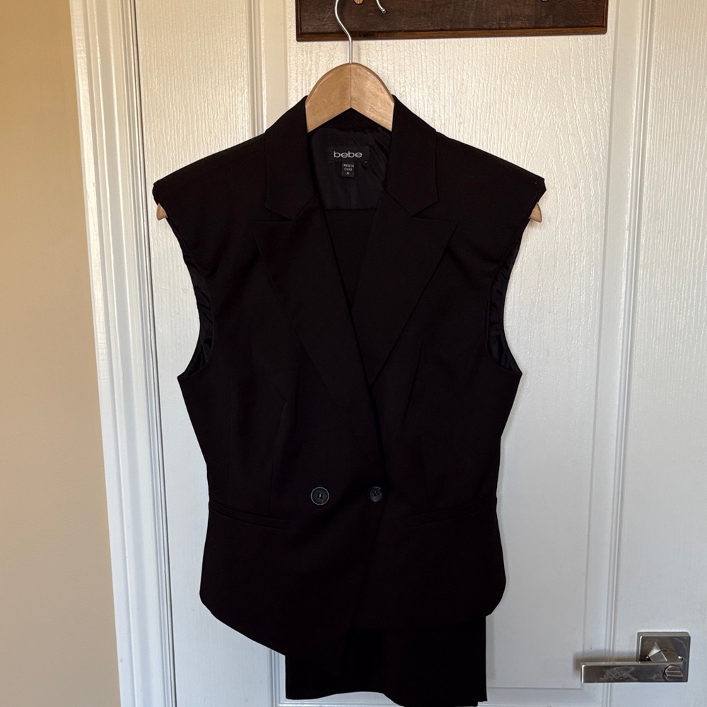 Bebe Black Sleeveless Vest and Trousers